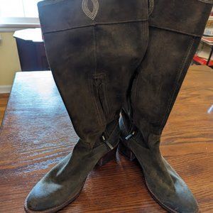 Donald J. Pliner Knee boots, green suede cowgirl